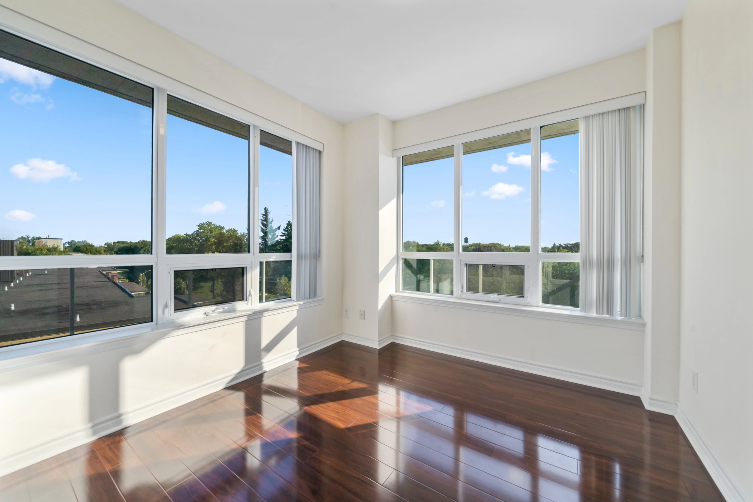 The image of the primary bedroom at 3865 Lake Shore Blvd W #303 - a unit listed for lease by Toronto Rental Agent Marco Pedri - Broker with Shoreline Realty Corp., Brokerage.