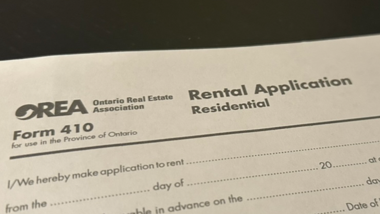An image of a rental application form from OREA.