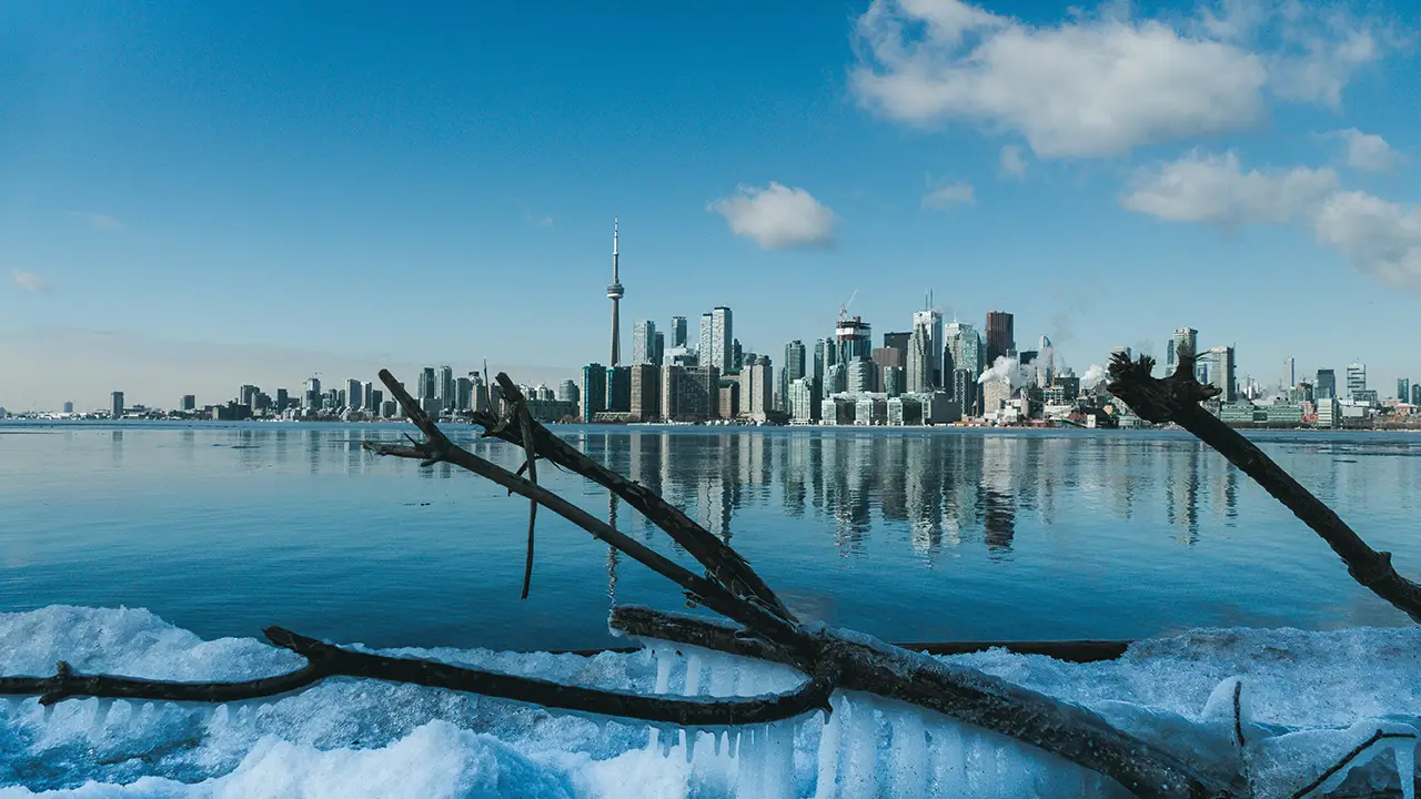 An image of the Toronto skyline during the winter - the slowest season for rentals in Toronto.